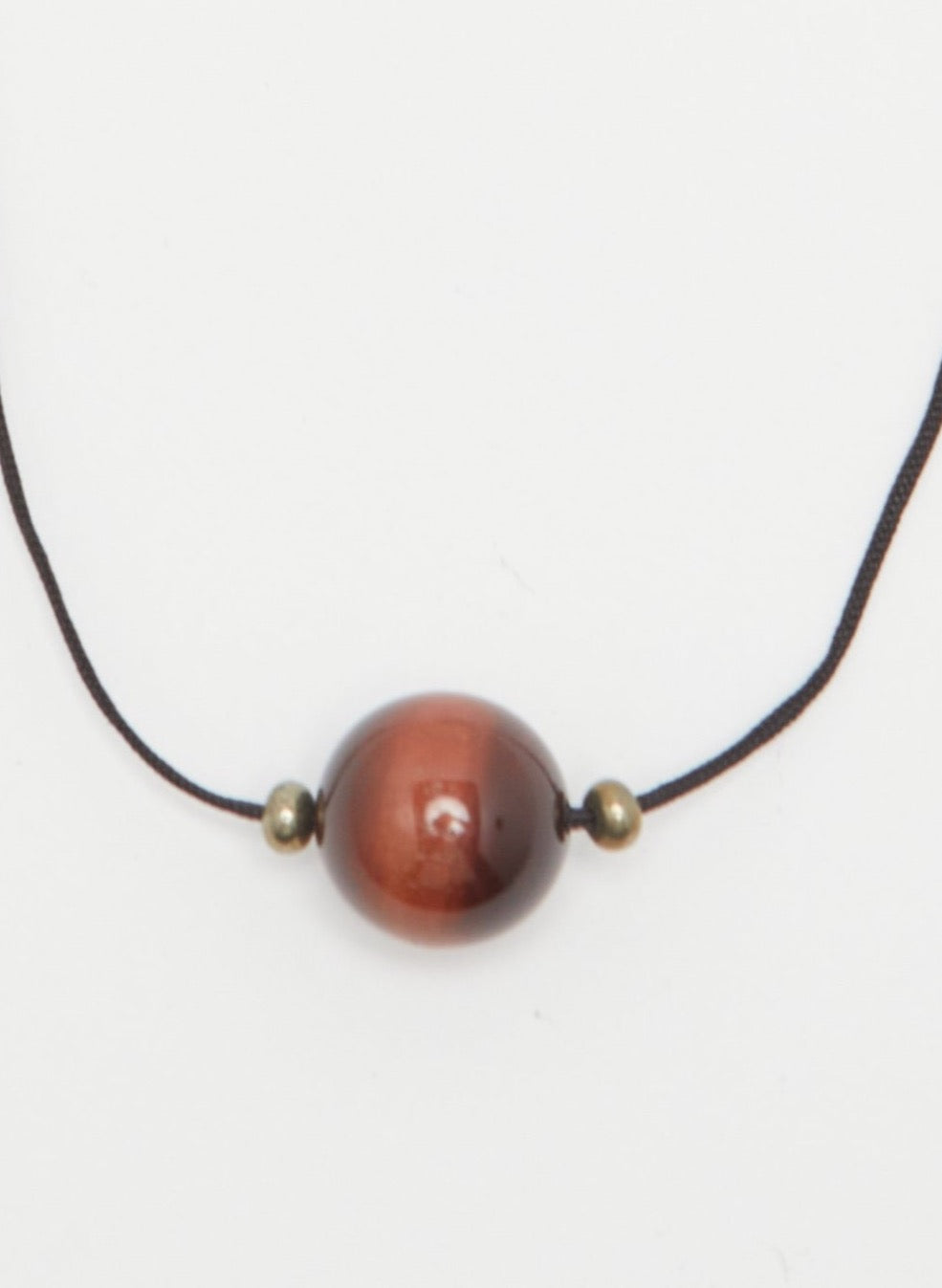 Red Tiger Eye Necklace necklace Bagatiba close up flat lay
