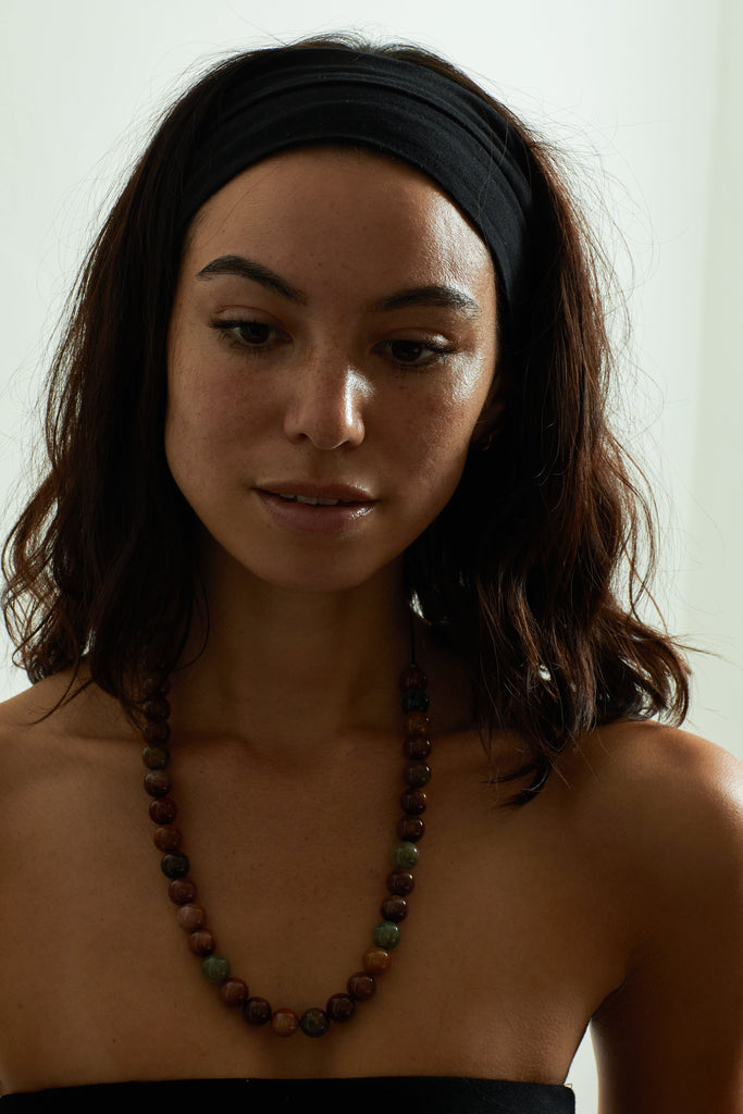 Rutilated Quartz Necklace necklace Bagatiba on model portrait