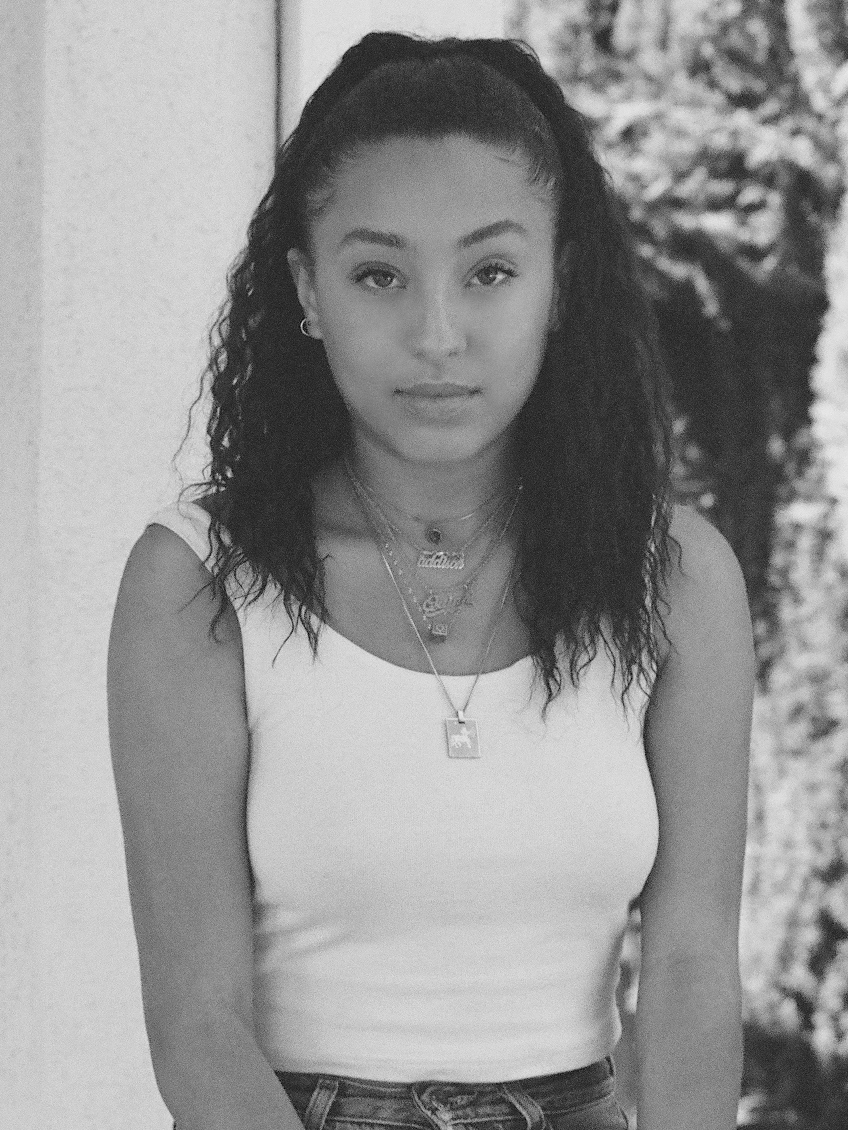 black and white portrait of a Sagittarius woman in the sagittarius Charm by Bagatiba