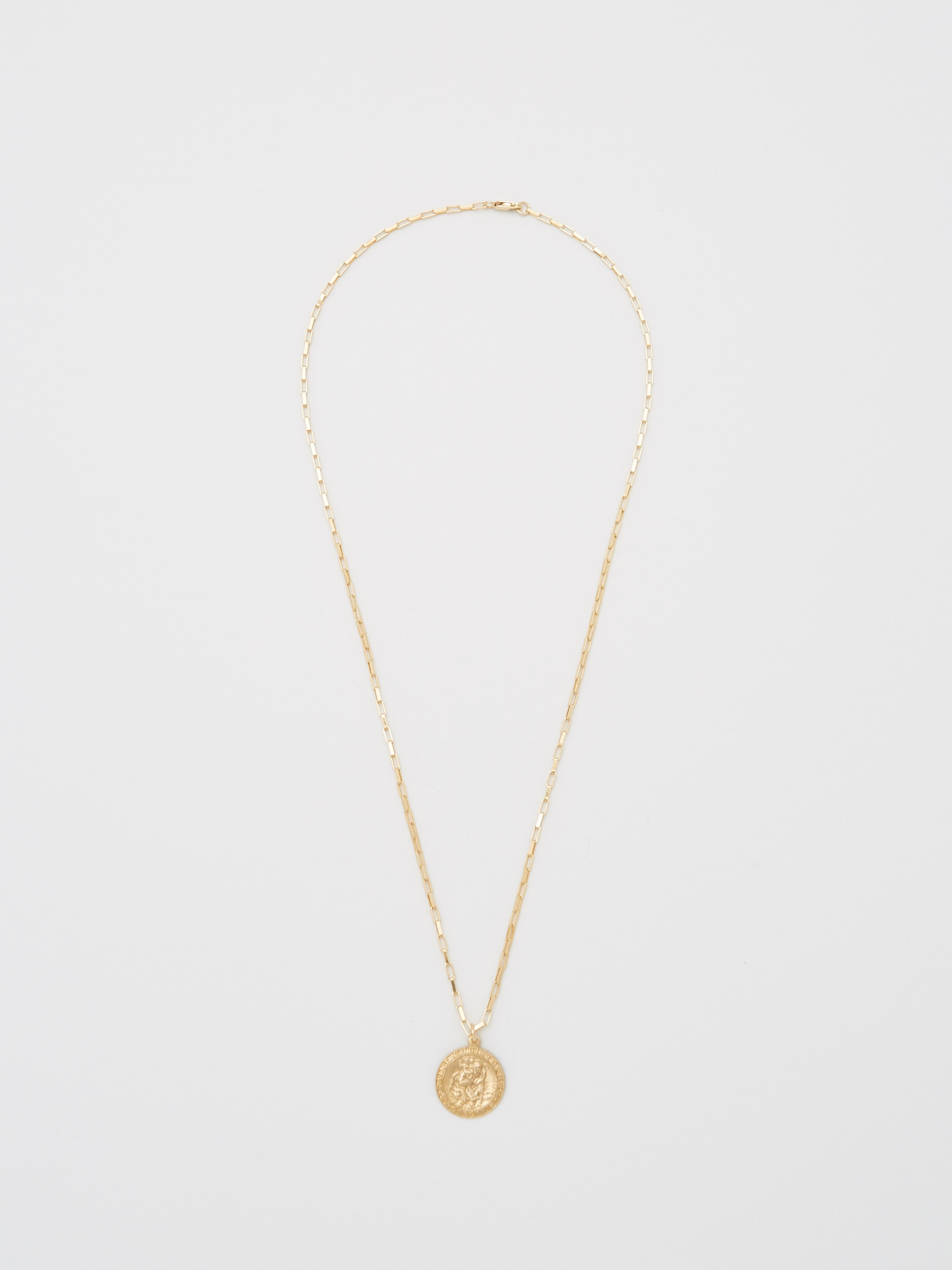 Full view flat lay of Saint Christopher Box Chain Necklace neckalce Bagatiba 