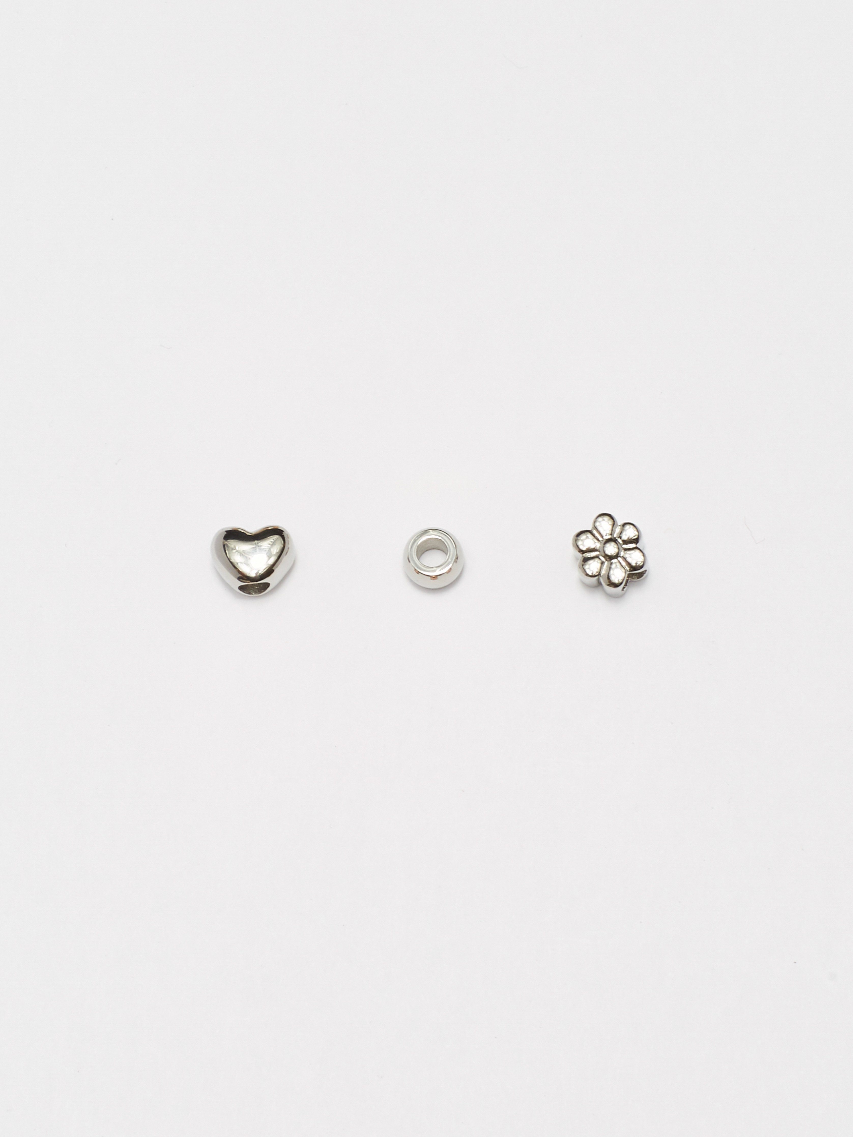 Full view flat lay of Silver Bead Set Bagatiba 