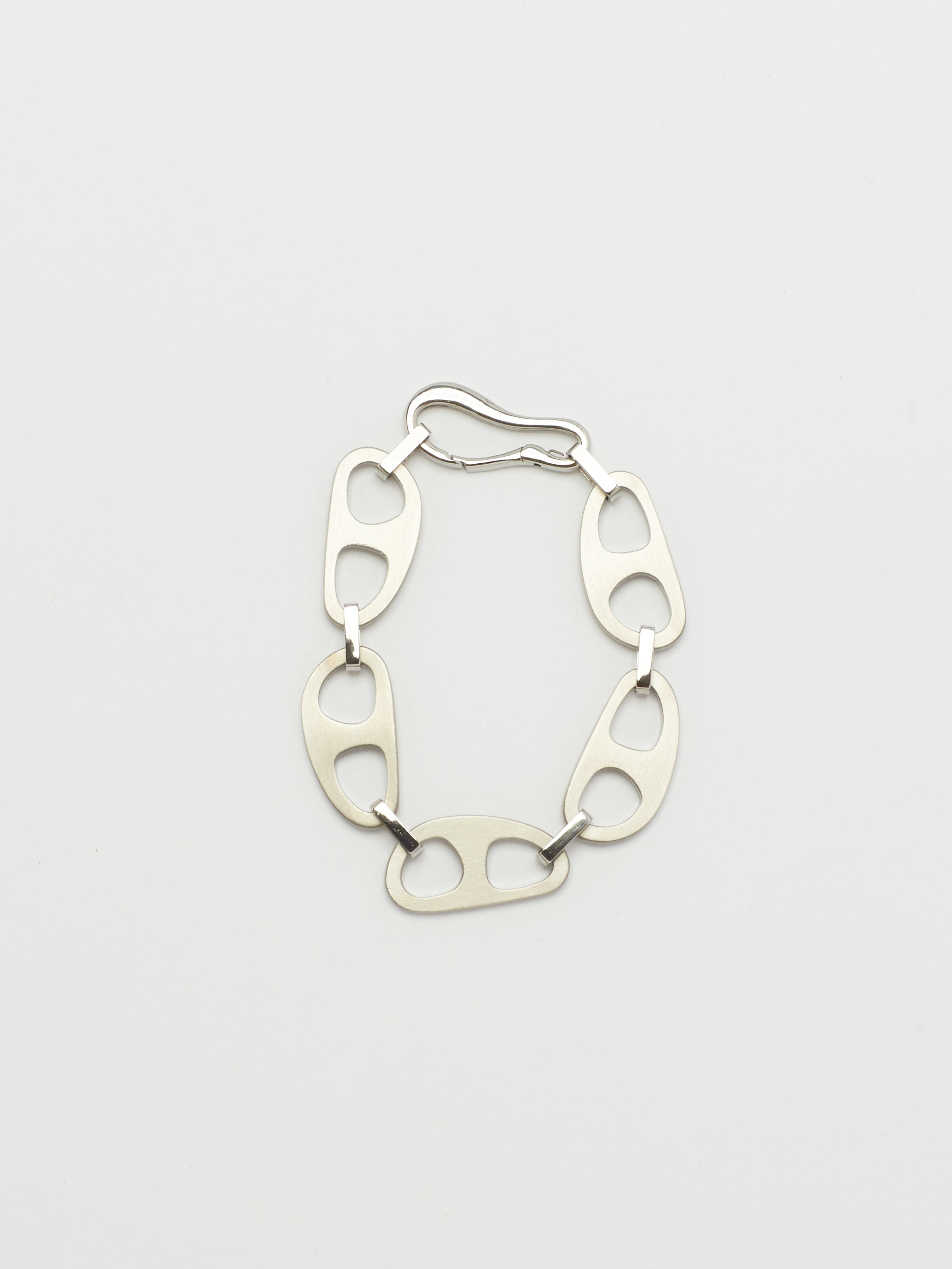 Full view flat lay of Silver Brushed Tab Bracelet Bracelet bagatiba 