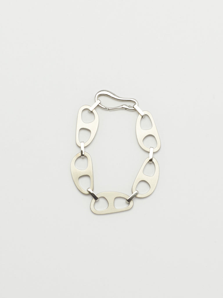 Silver Brushed Tab Bracelet