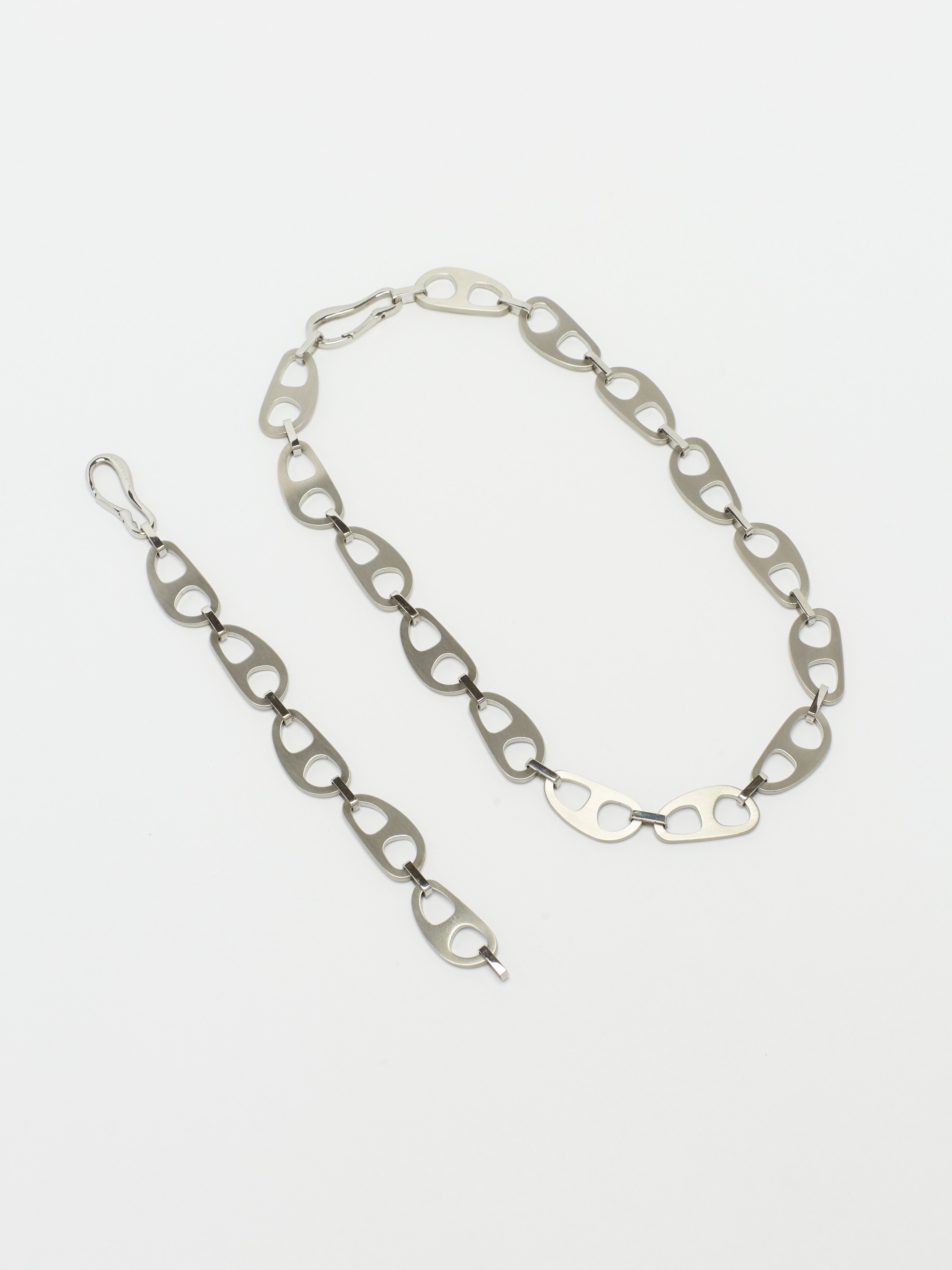 Silver Brushed Tab Necklace Necklace bagatiba 