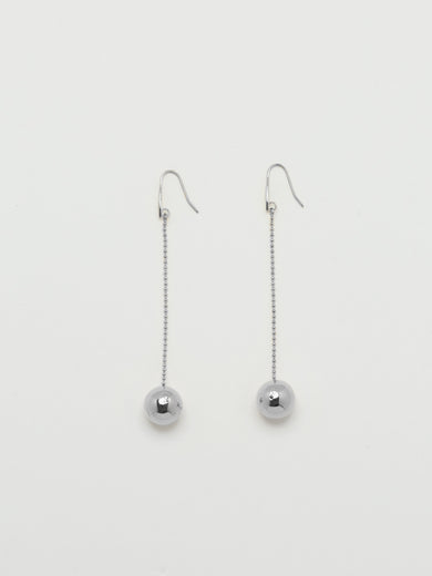Silver Drop Sphere Earrings