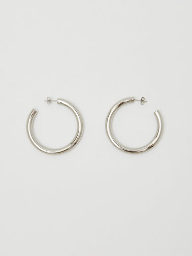 Silver Hollow Hoops