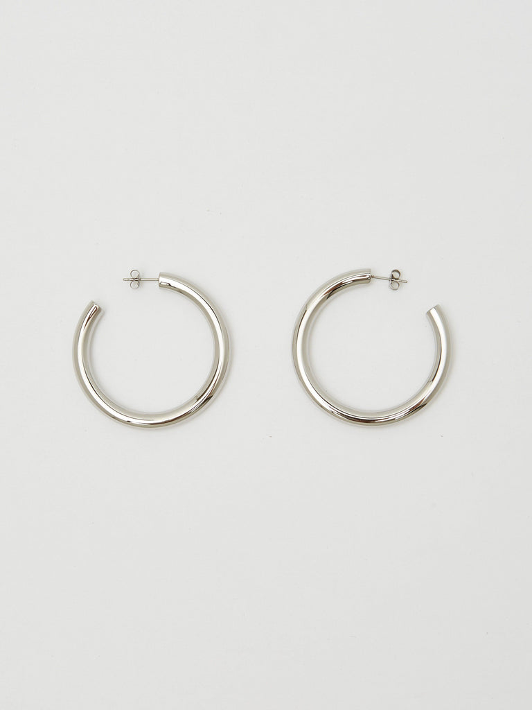 Silver Hollow Hoops