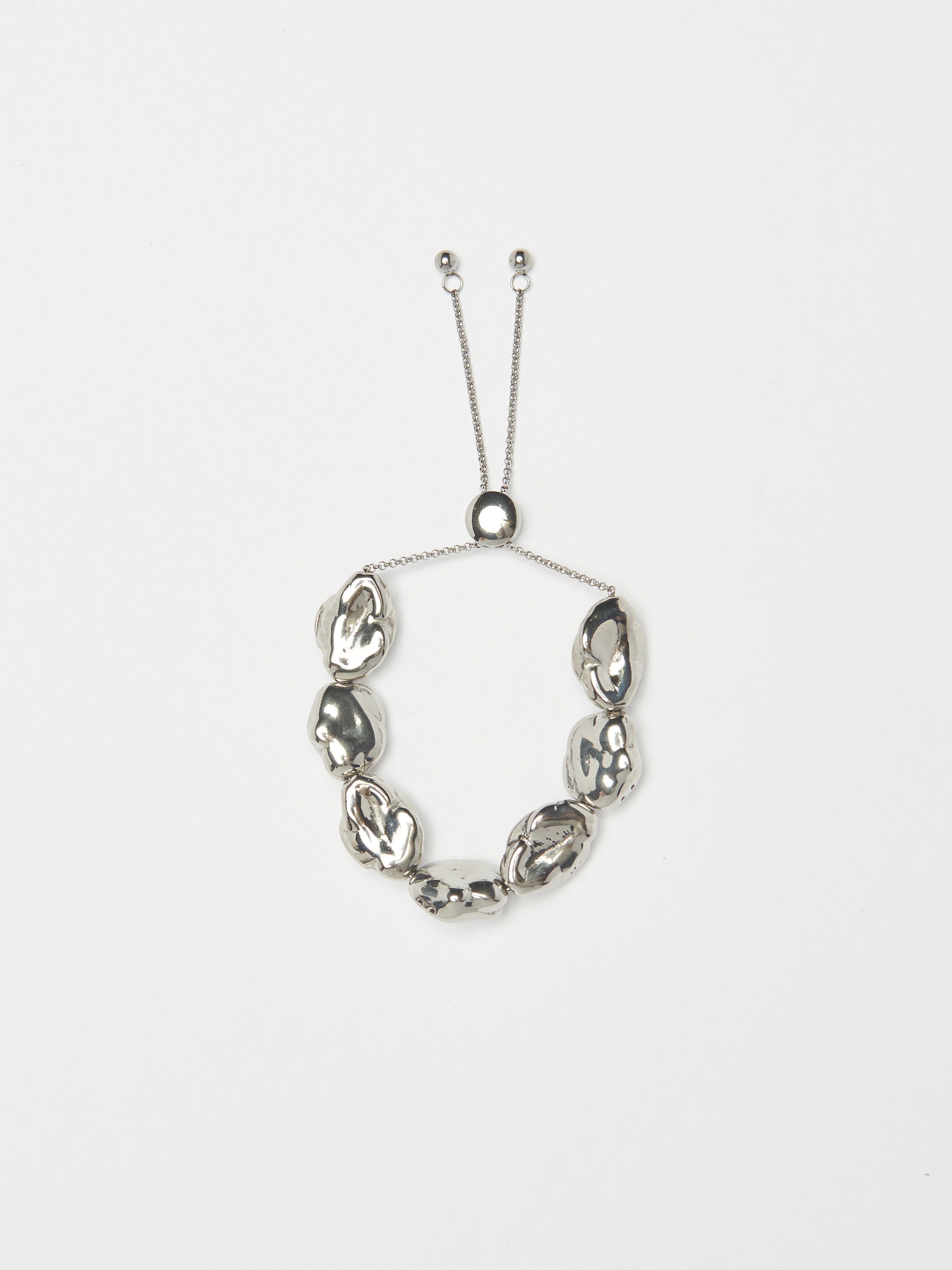 Full view flat lay of Silver Pearl Bracelet Bracelet bagatiba 