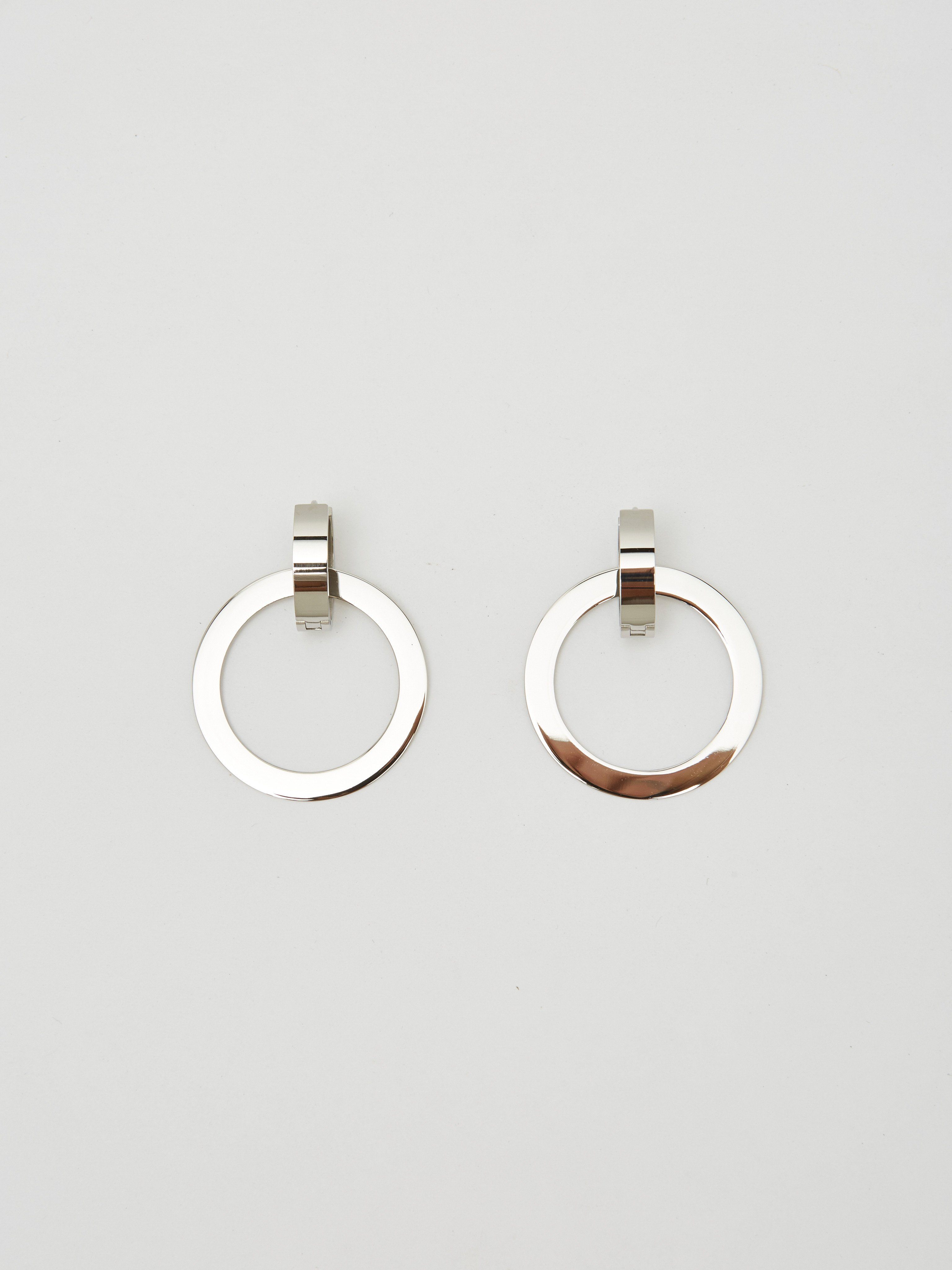 Full view flat lay of Silver Rita Hoops Earrings Bagatiba 