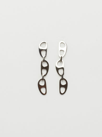 Silver Tab Drop Earrings