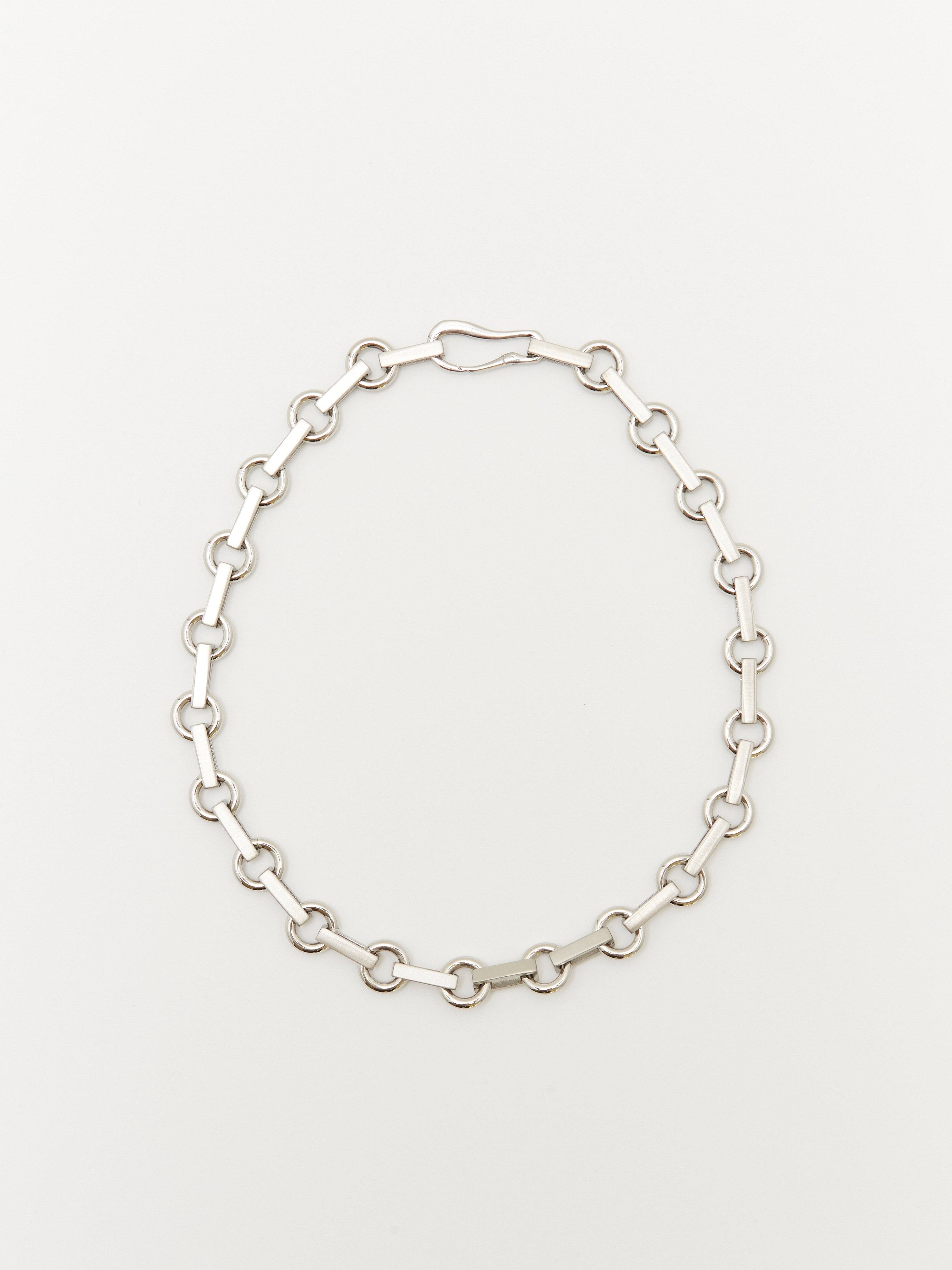 Full view flat lay of the Silver Tilda Necklace by bagatiba 