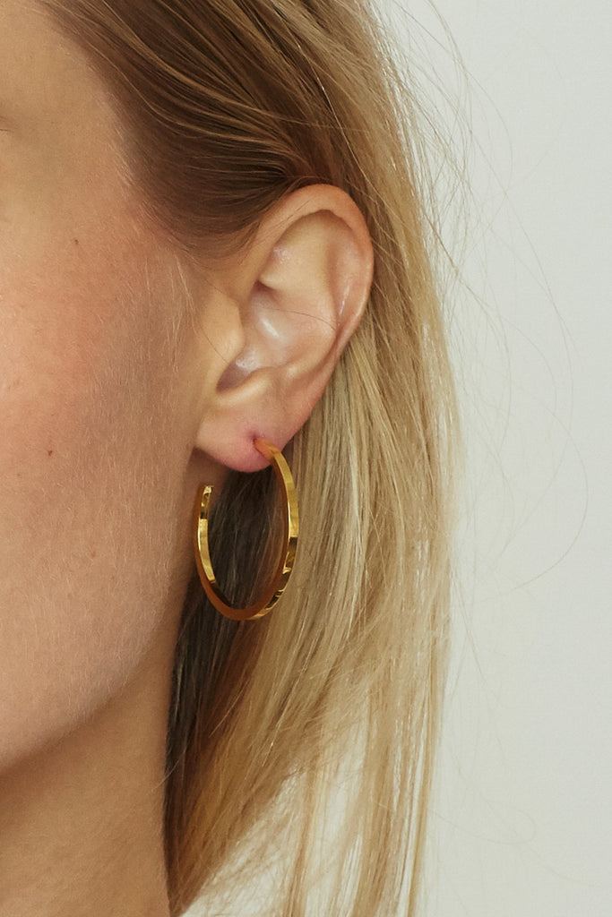 Simple Gold Hoops Earrings Bagatiba 