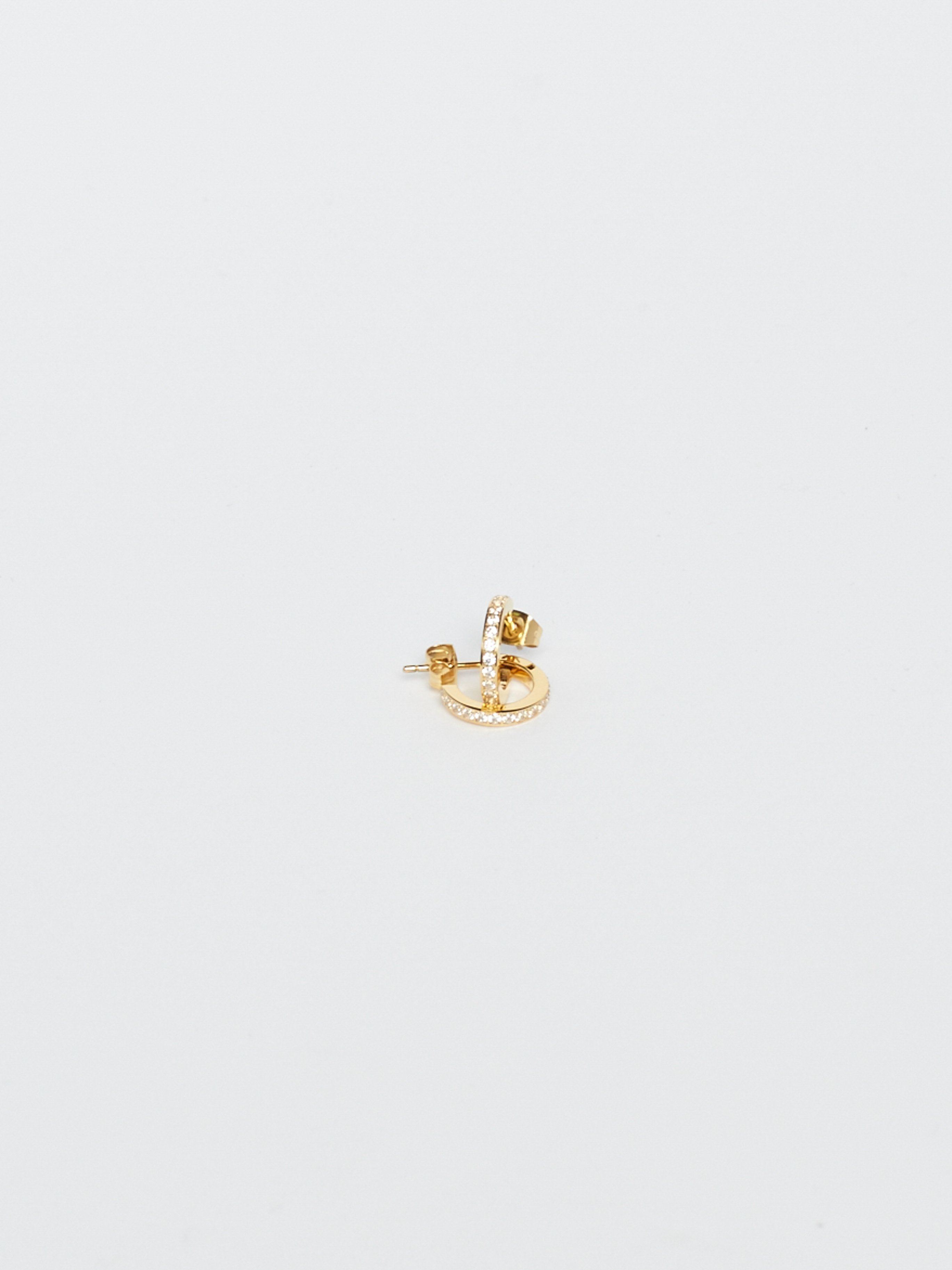 Detailed flat lay view of Small Diamond Hoops Earrings Bagatiba 