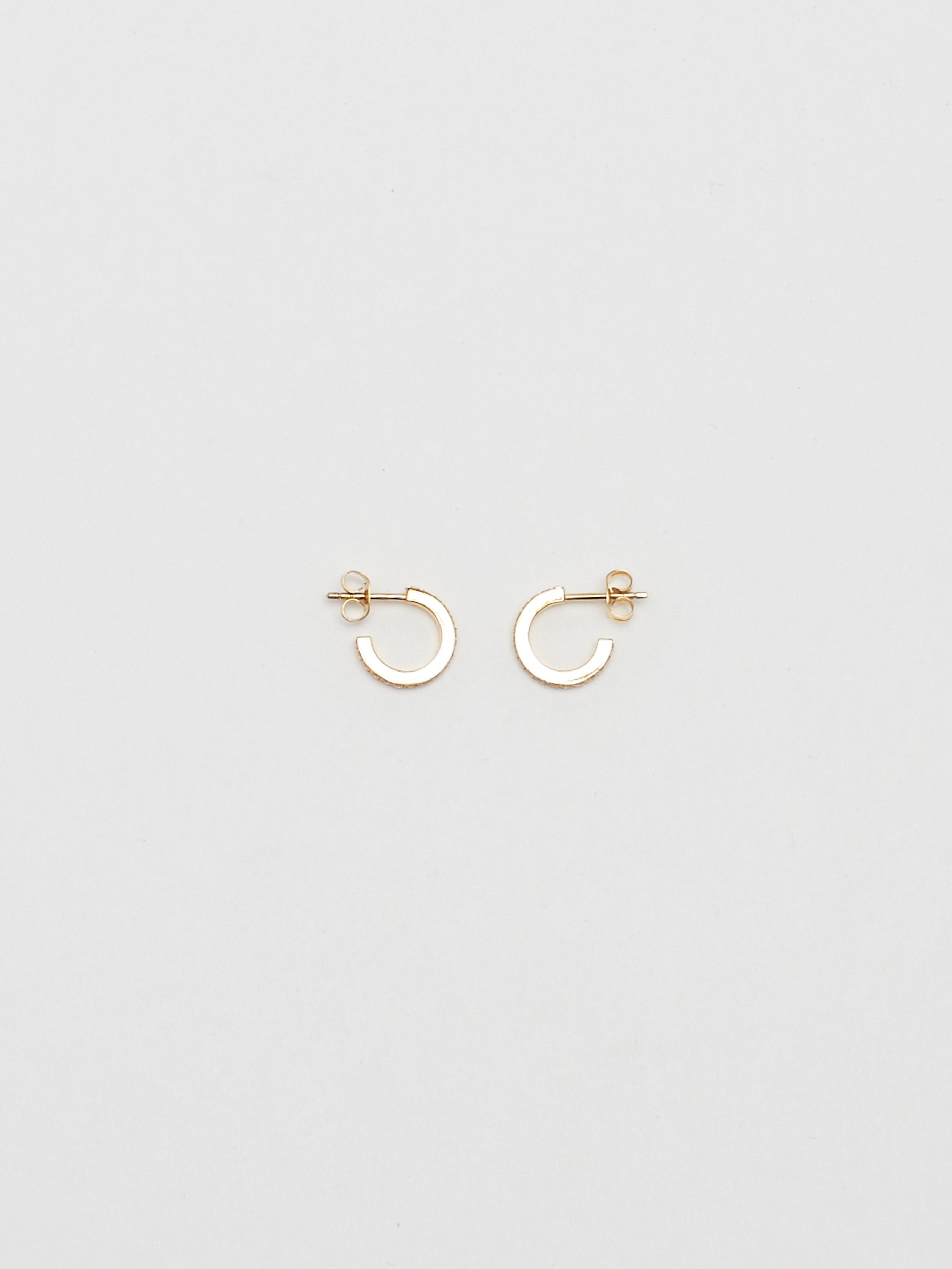 Detailed flat lay view of Small Diamond Hoops Earrings Bagatiba 