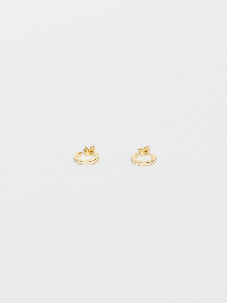 Flat lay view of Small Diamond Hoops Earrings Bagatiba 