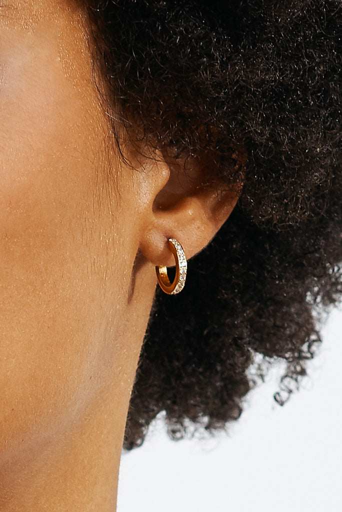 Small Diamond Hoops Earrings Bagatiba 