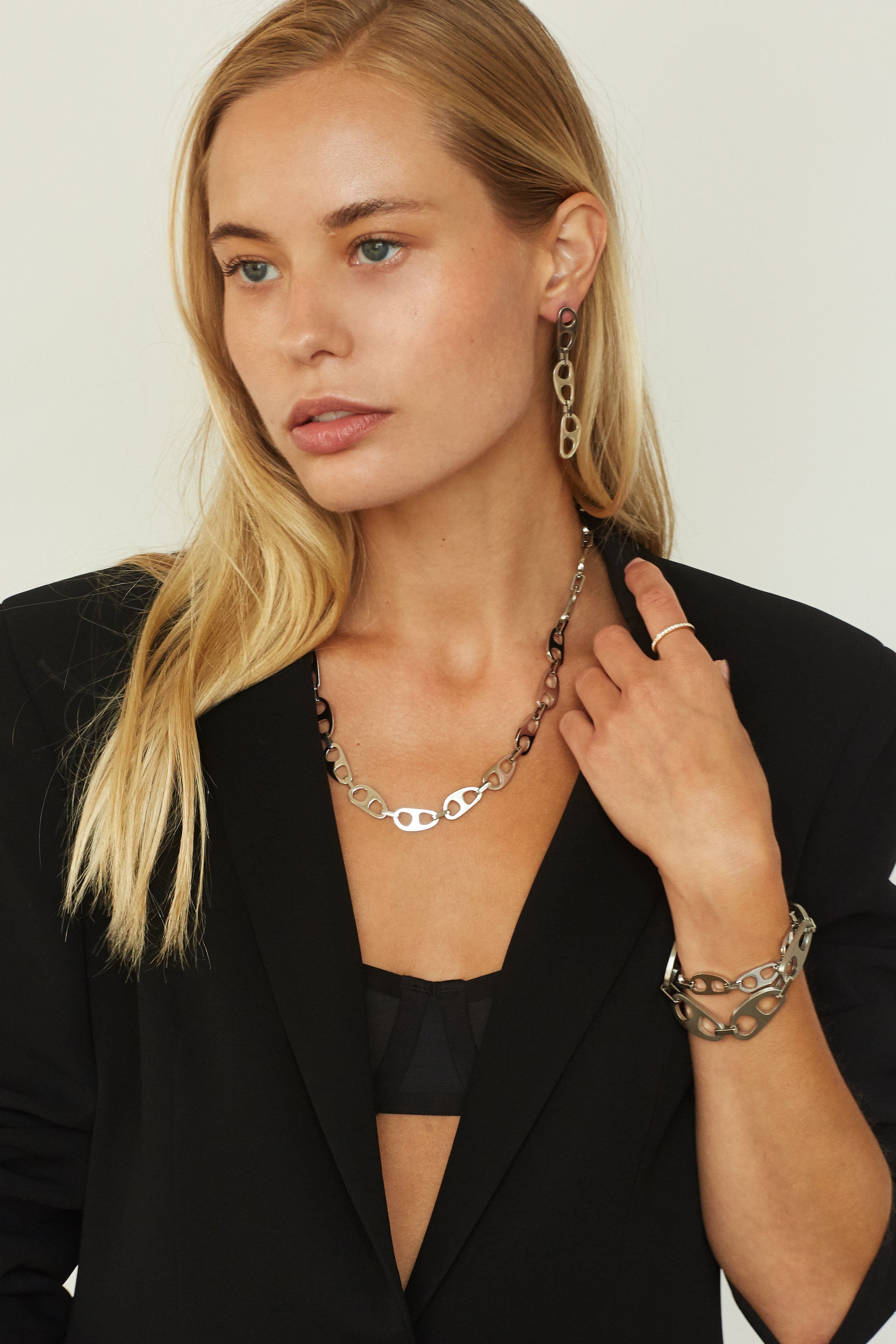 Small Silver Tab Necklace Necklace bagatiba 