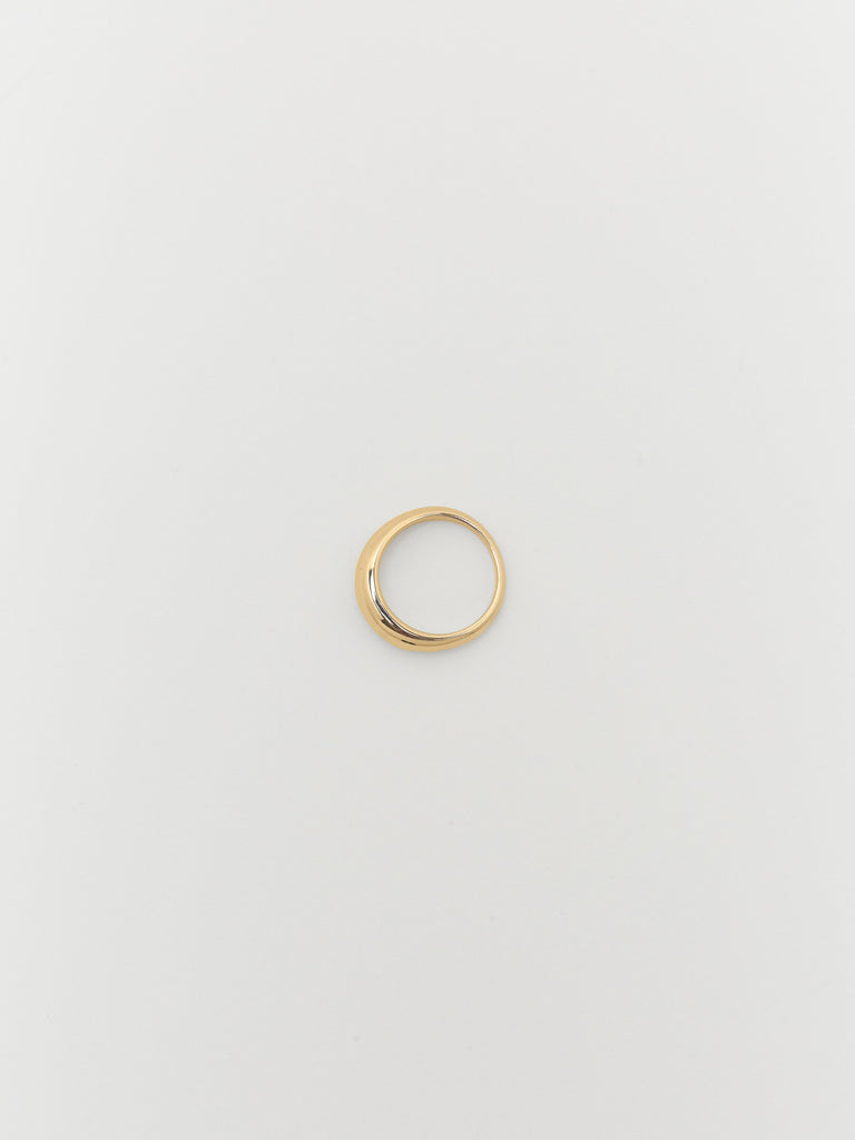 Full view overhead flat lay of Thin Gold Orb Ring Ring bagatiba 