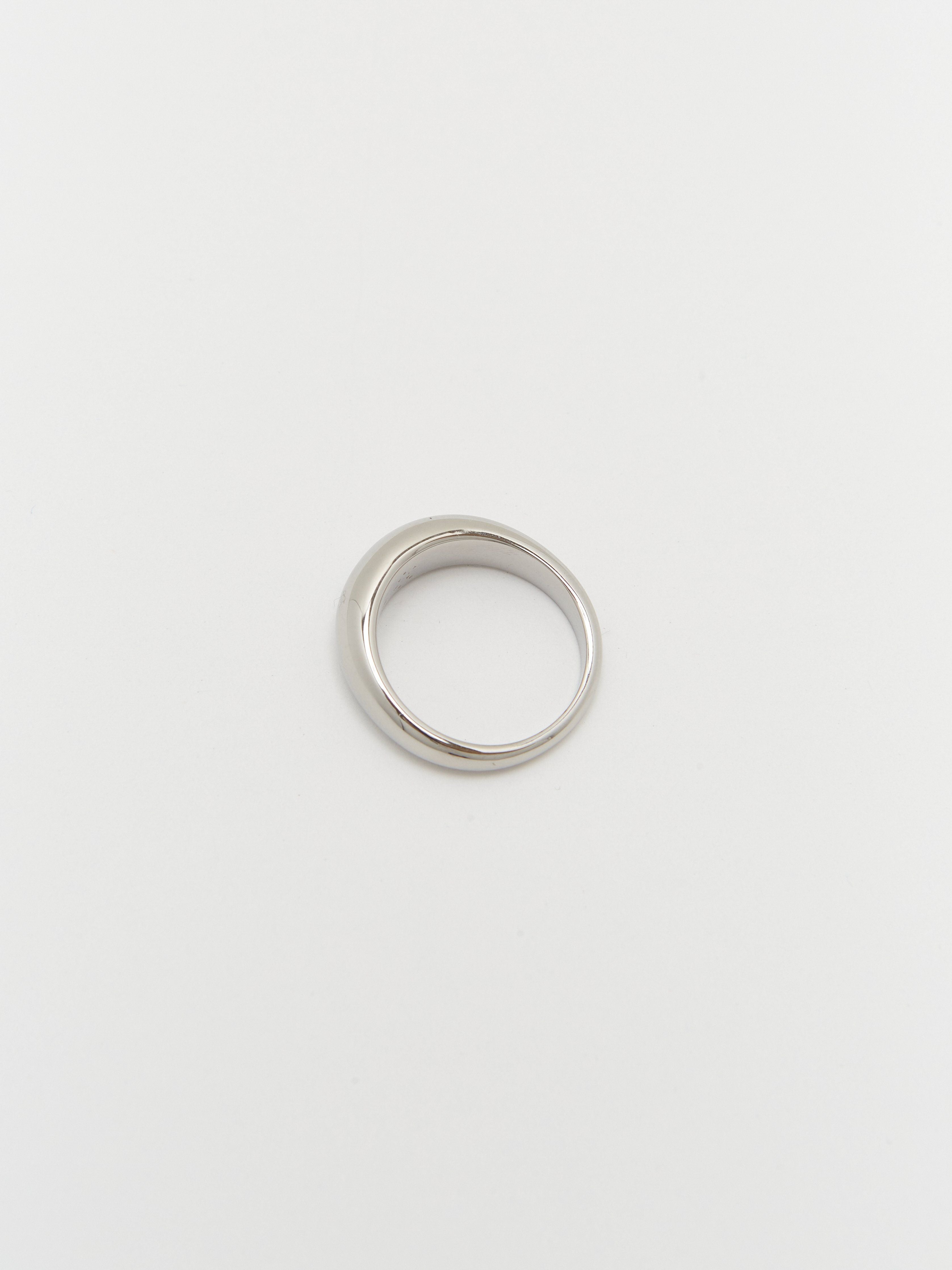 Close view flat lay of Thin Silver Orb Ring Ring bagatiba 