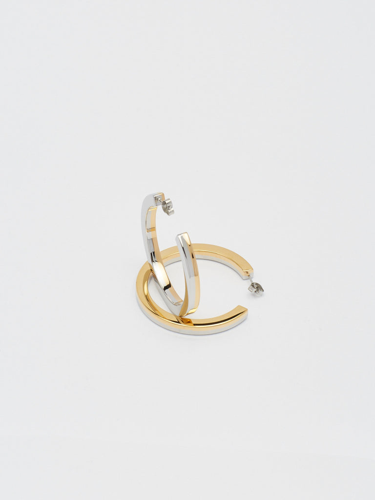 Two Tone Flat Hollow Hoops