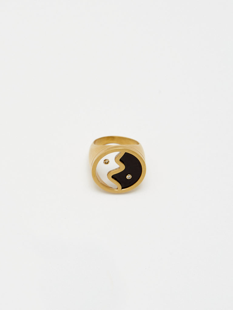 Yin Yang Glass Ring